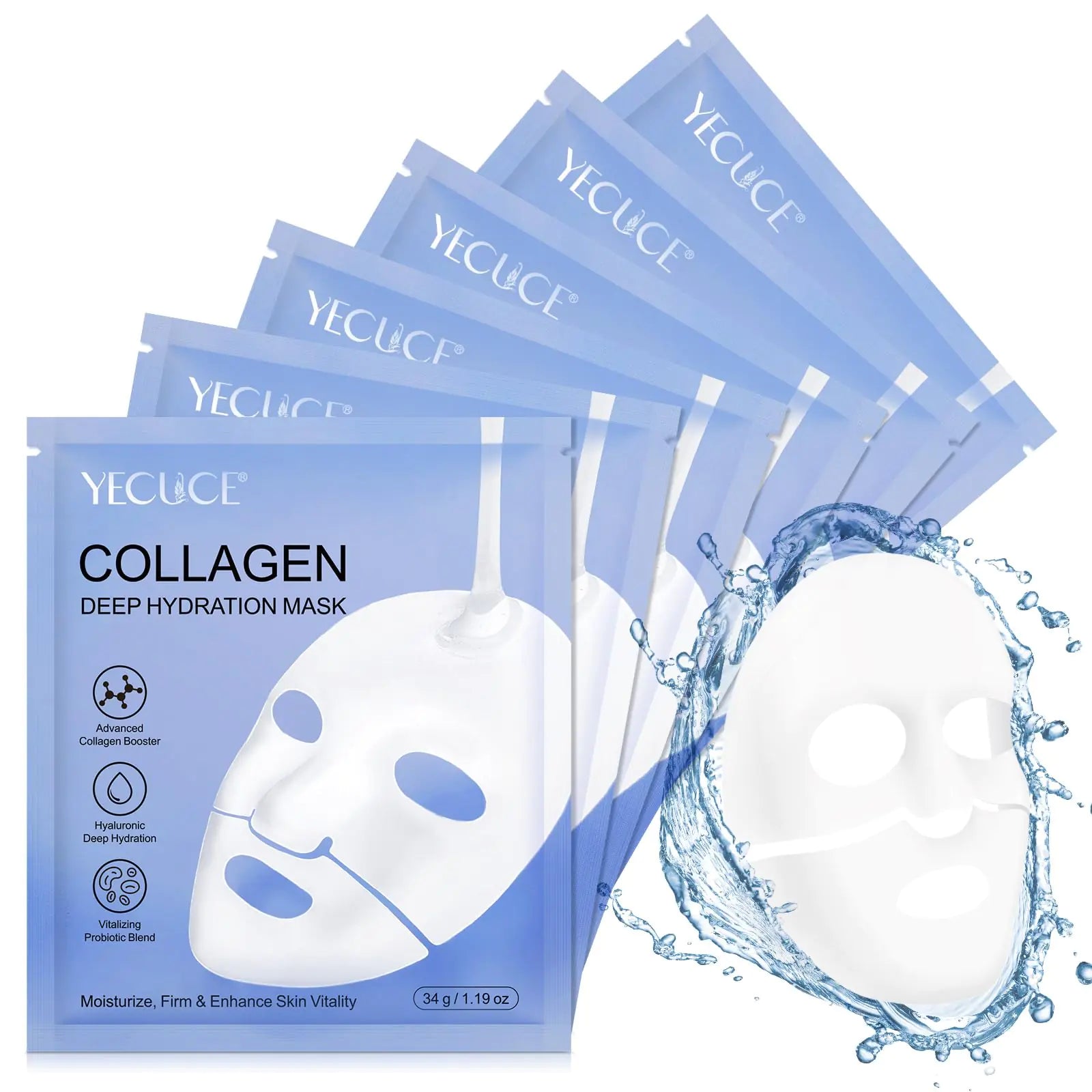 Deep Repair Collagen Overnight Mask – Firming & Hydrating Sheet Mask (6 pcs)